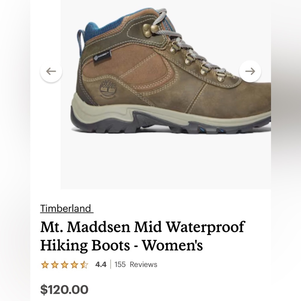 Timberland Mt. Maddsen Leather Hiking Boots Shoes 8 - Picture 2 of 12